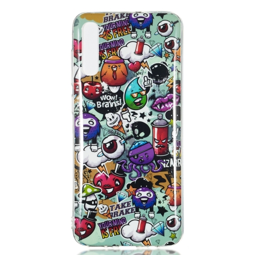 

Rubbish Pattern Noctilucent TPU Soft Case for Galaxy A70