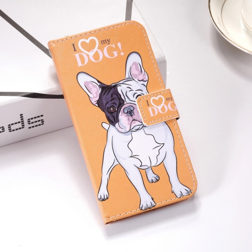 

Dog Pattern Colored Drawing Horizontal Flip Leather Case for Galaxy J4 Plus, with Holder & Card Slots & Wallet & Lanyard