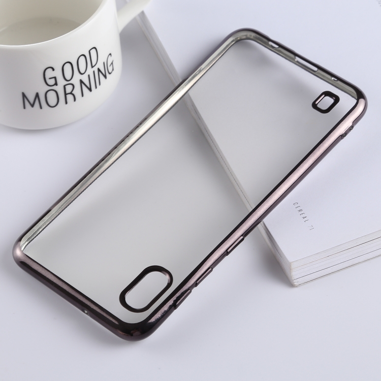 

Ultra-thin Electroplating Soft TPU Protective Back Cover Case for Galaxy A10 (Black)