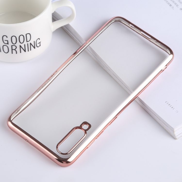 

Ultra-thin Electroplating Soft TPU Protective Back Cover Case for Galaxy A50 (Rose Gold)