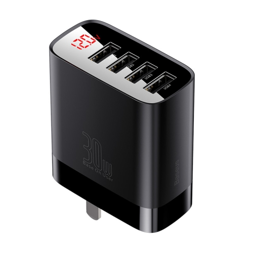 

Baseus Mirror Lake Series 30W Digital Display 3-Ports USB Travel Charger, CN Plug(Black)