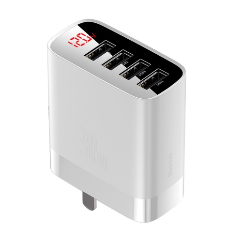 

Baseus Mirror Lake Series 30W Digital Display 3-Ports USB Travel Charger, CN Plug(White)