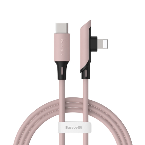 

Baseus Colourful Series 18W Elbow USB-C / Type-C to 8 Pin Data Sync Charging Cable PD Cable, Length: 1.2m(Pink)
