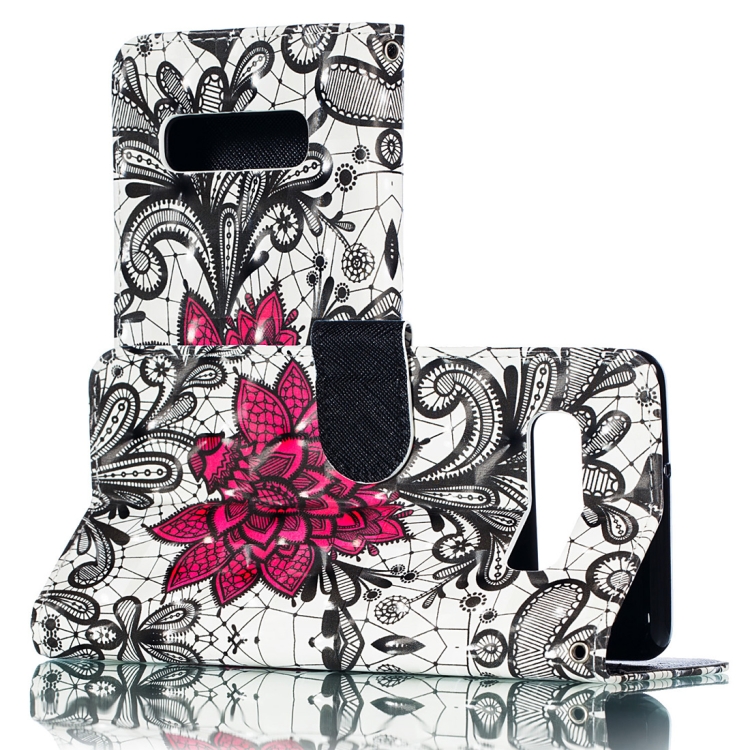 

3D Lace Flower Pattern Horizontal Flip PU Leather Case for Galaxy S10+, with Holder & Card Slots & Wallet & Photo Frame
