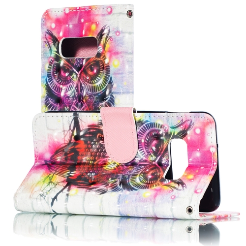 

3D Owl Pattern Horizontal Flip PU Leather Case for Galaxy S10e, with Holder & Card Slots & Wallet & Photo Frame