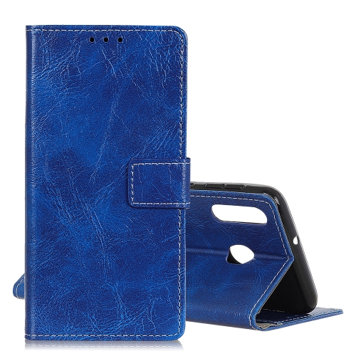 

Retro Crazy Horse Texture Horizontal Flip Leather Case for Galaxy M30/A40S, with Holder & Card Slots & Photo Frame (Blue)