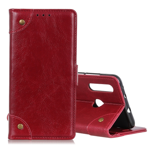 

Copper Buckle Nappa Texture Crazy Horse Texture Horizontal Flip Leather Case for Galaxy M30/A40S, with Holder & Card Slots & Photo Frame (Wine Red)