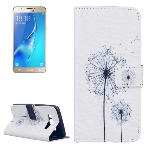 

For Galaxy J5 (2016) / J510 White Dandelion Pattern Horizontal Flip Leather Case with Holder & Card Slots & Wallet