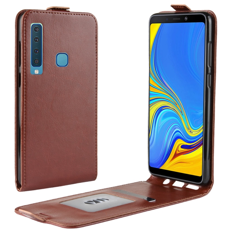 

R64 Texture Single fold Vertical Flip Leather Case for Galaxy A9 (2018) / A9s, with Card Slots & Wallet(Brown)
