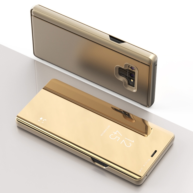 

Mirror Clear View Horizontal Flip PU Leather Case for Galaxy Note 9 , with Holder(Gold)