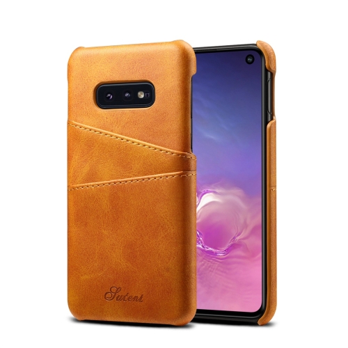 

Suteni Calf Texture Protective Case for Galaxy S10 E, with Card Slots (Brown)