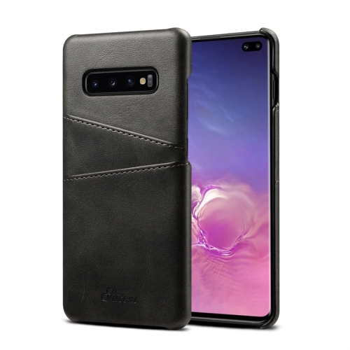 

Suteni Calf Texture Protective Case for Galaxy S10 Plus, with Card Slots (Black)