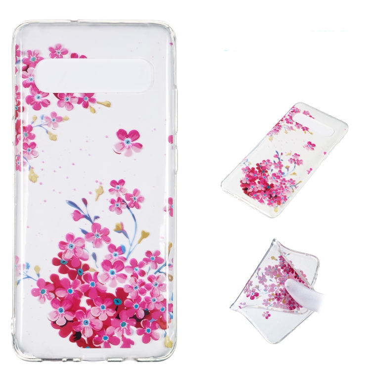 

Red Plum Blossom Pattern Highly Transparent TPU Protective Case for Galaxy S10 5G