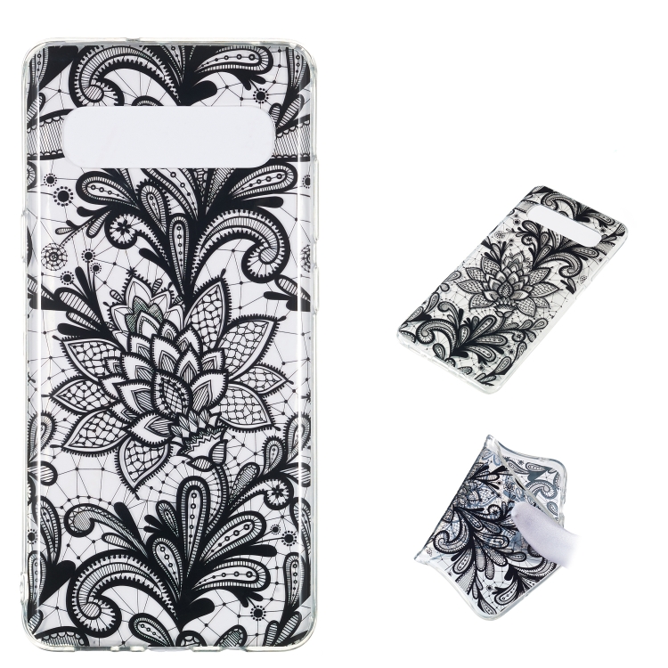 

Black Flower Pattern Highly Transparent TPU Protective Case for Galaxy S10 5G