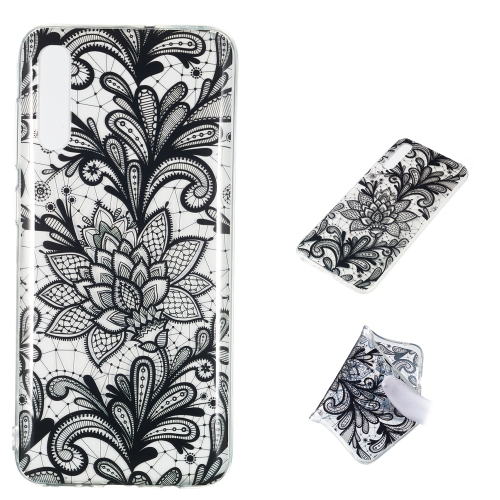 

Black Flower Pattern Highly Transparent TPU Protective Case for Galaxy A70