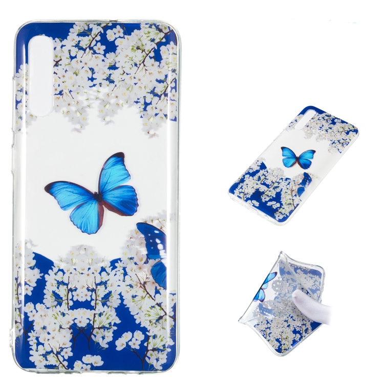 

Blue Butterfly Pattern Highly Transparent TPU Protective Case for Galaxy A70
