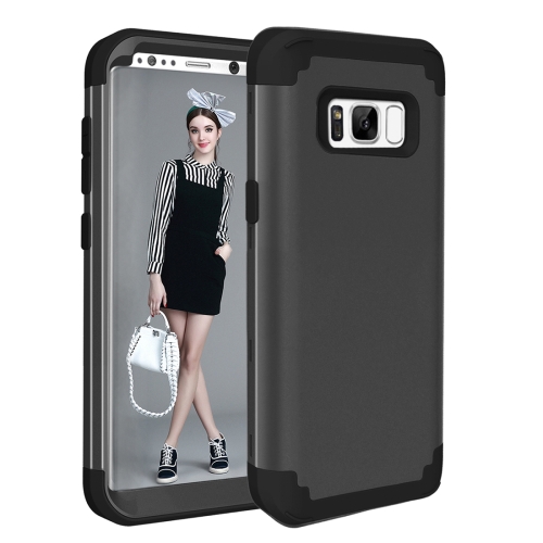 

For Galaxy S8 Dropproof 3 in 1 No gap in the middle Silicone sleeve for mobile phone(Black)