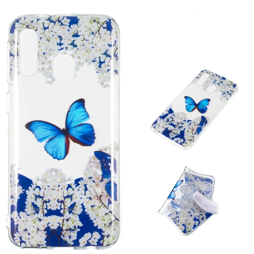 

Blue Butterfly Pattern Highly Transparent TPU Protective Case for Galaxy A40