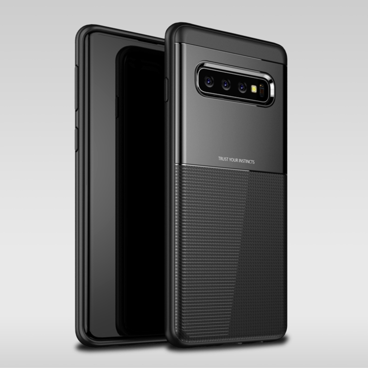 

UNBREANK Carbon Fiber Texture PC + TPU Invisible Airbag Shockproof Protective Case for Galaxy S10 (Black)