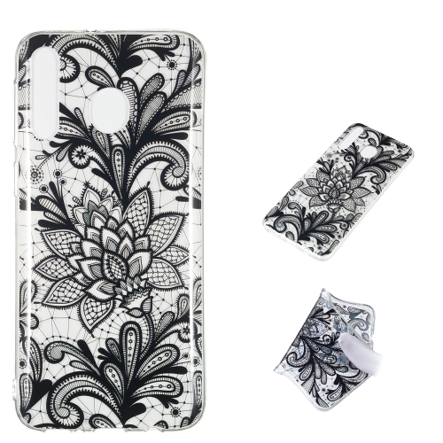 

Black Flower Pattern Highly Transparent TPU Protective Case for Galaxy M30