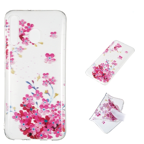 

Red Plum Blossom Pattern Highly Transparent TPU Protective Case for Galaxy M30