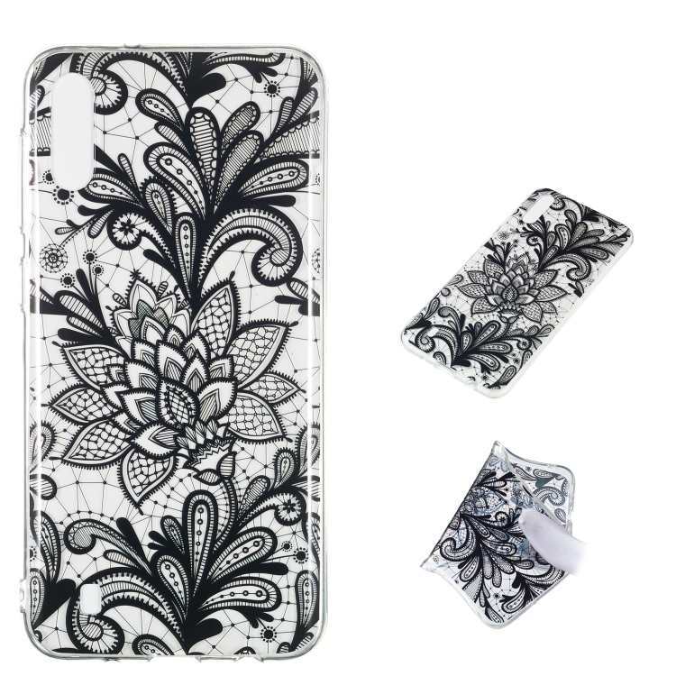 

Black Flower Pattern Highly Transparent TPU Protective Case for Galaxy M10
