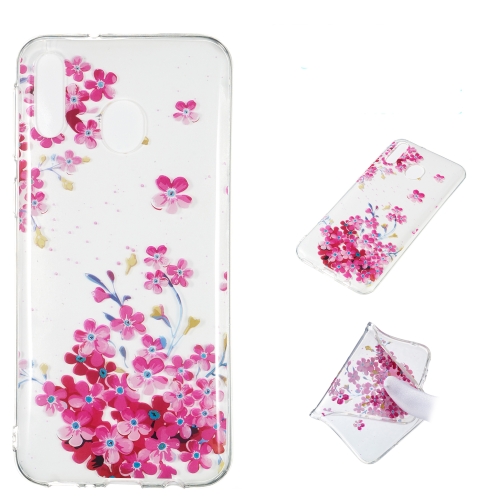

Red Plum Blossom Pattern Highly Transparent TPU Protective Case for Galaxy M20