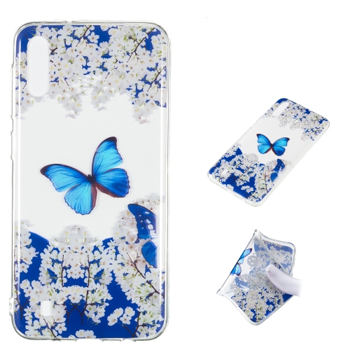 

Blue Butterfly Pattern Highly Transparent TPU Protective Case for Galaxy M10