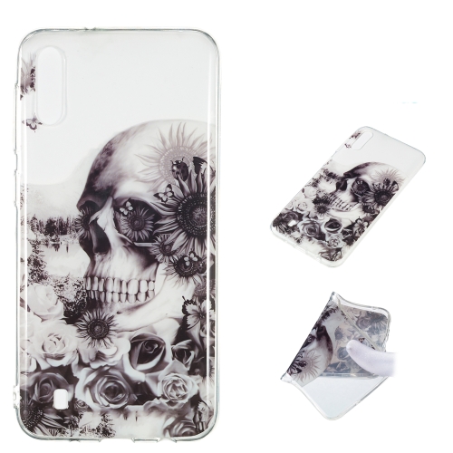 

Black Flower Skull Pattern Highly Transparent TPU Protective Case for Galaxy M10