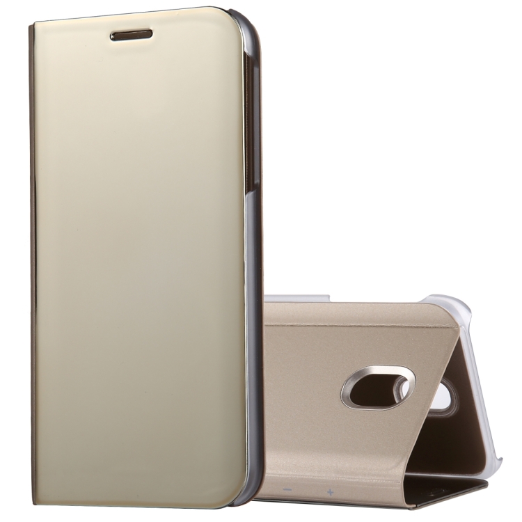 

For Galaxy J5 (2017) (EU Version) Electroplating Mirror Horizontal Flip Leather Case with Holder (Gold)