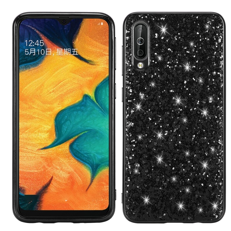 

Glittery Powder Shockproof TPU Case for Galaxy A70 (Black)