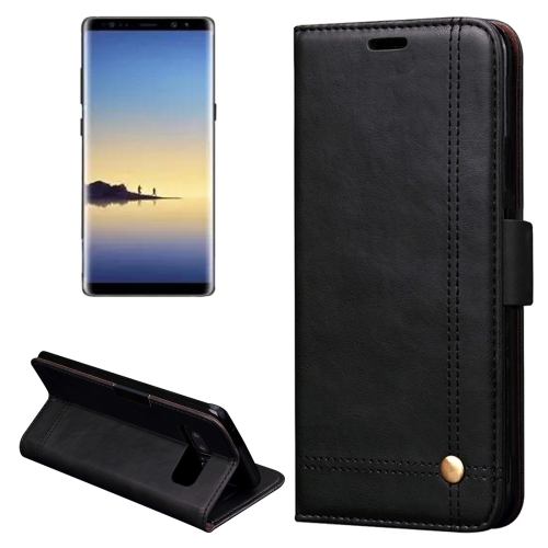 

For Galaxy Note 8 Retro Crazy Horse Texture Casual Style with Absorption Horizontal Flip Leather Case with Holder & Card Slots & Wallet(Black)