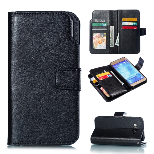 

Litchi Texture Horizontal Flip Leather Case for Galaxy J5, with Holder & Nine Card Slots & Wallet(Black)