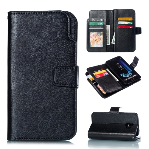 

Litchi Texture Horizontal Flip Leather Case for Galaxy J2 Pro (2018), with Holder & Nine Card Slots & Wallet(Black)