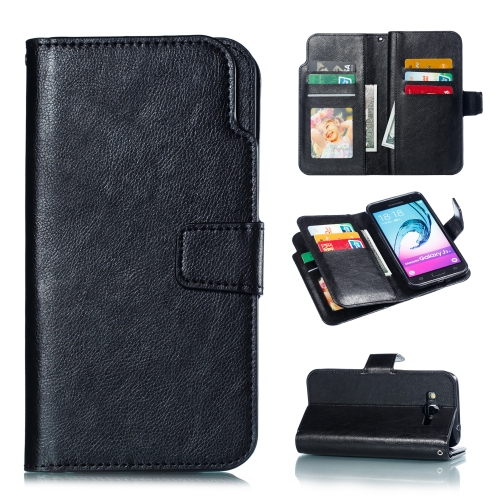 

Litchi Texture Horizontal Flip Leather Case for Galaxy J7, with Holder & Nine Card Slots & Wallet(Black)