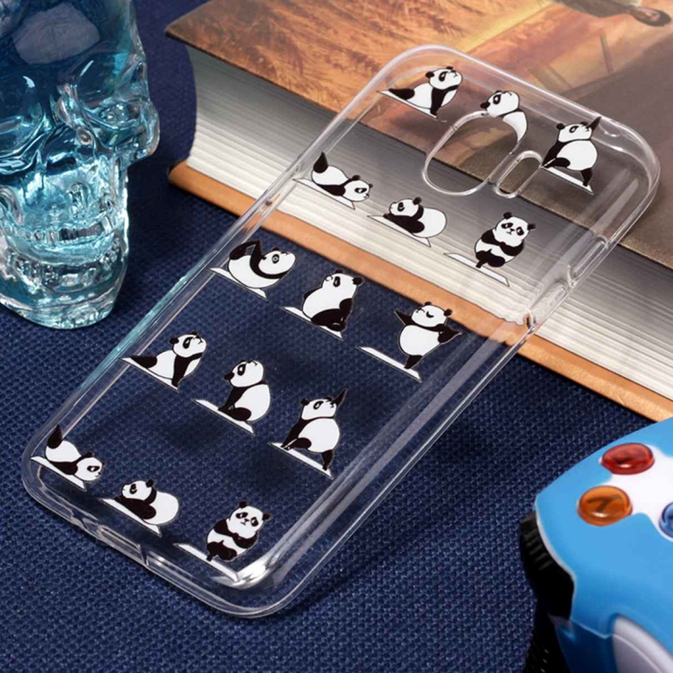 

For Galaxy J2 Pro (2018) Panda Yoga Pattern Oil Embossed Soft TPU Protective Back Case