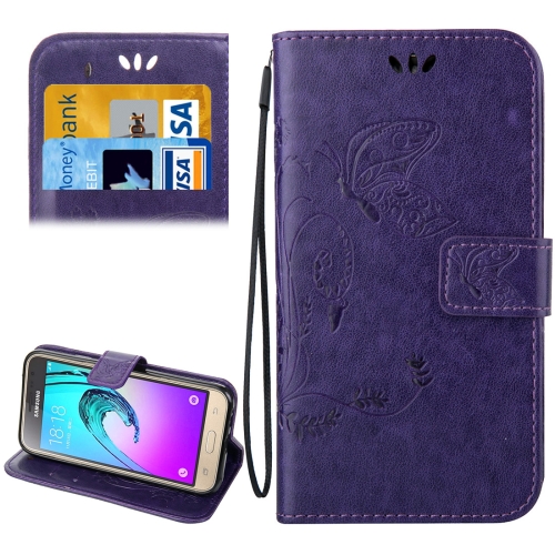 

For Galaxy J3 Crazy Horse Texture Printing Horizontal Flip Leather Case with Holder & Card Slots & Wallet & Lanyard(Purple)