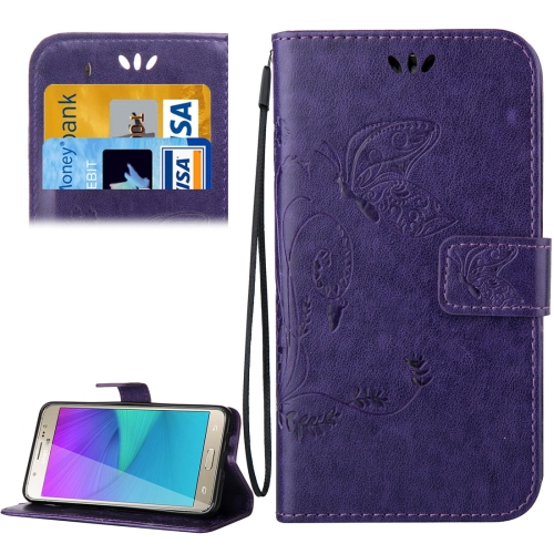 

For Galaxy J5 (2016) / J510 Crazy Horse Texture Printing Horizontal Flip Leather Case with Holder & Card Slots & Wallet & Lanyard(Purple)