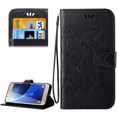 

For Galaxy J7 (2016) / J710 Crazy Horse Texture Printing Horizontal Flip Leather Case with Holder & Card Slots & Wallet & Lanyard(Black)