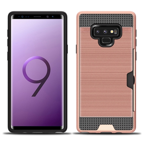 

Brushed Texture Dropproof Protective Back Case for Galaxy Note 9, with Card Slot (Rose Gold)