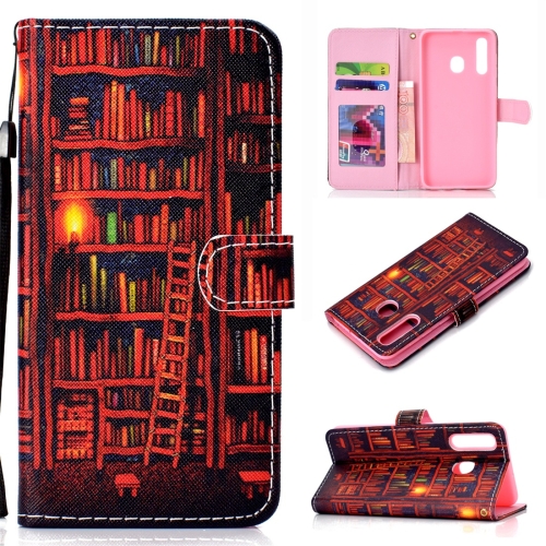 

Bookshelf Pattern Colored Drawing Horizontal Flip Leather Case for Galaxy A30, with Holder & Card Slots & Wallet & Lanyard