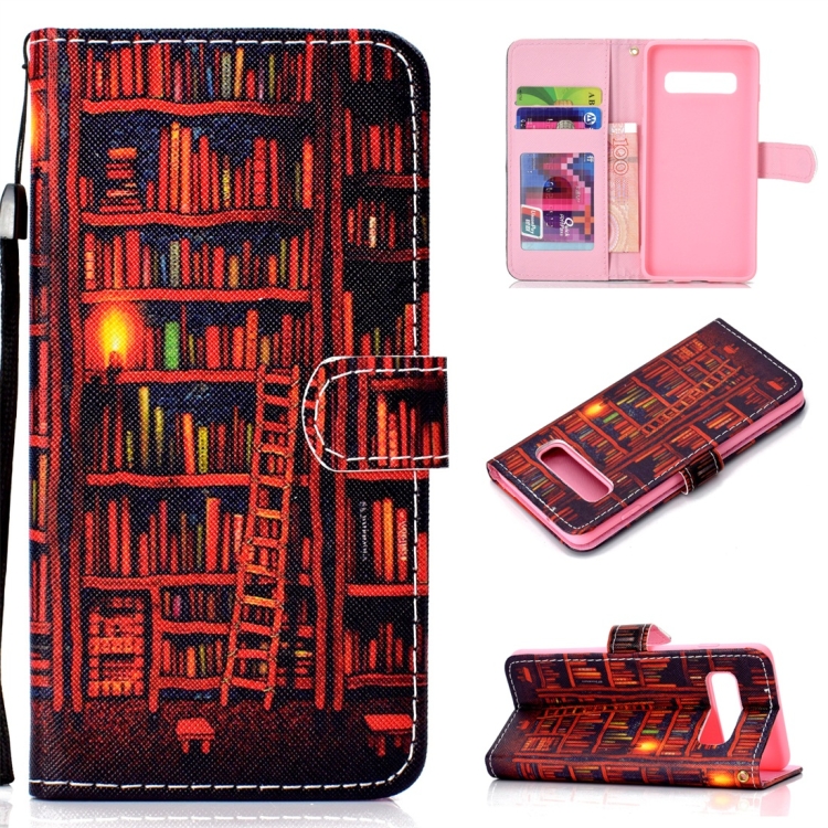 

Bookshelf Pattern Colored Drawing Horizontal Flip Leather Case for Galaxy S10, with Holder & Card Slots & Wallet & Lanyard