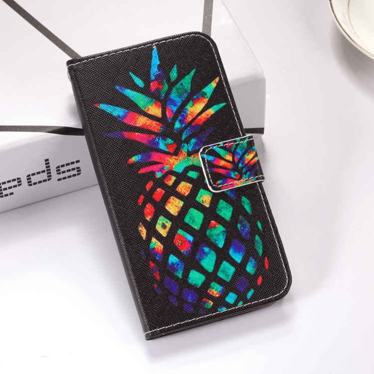 

Colorful Pineapple Pattern Colored Drawing Horizontal Flip Leather Case for Galaxy A7 (2018) / A750, with Holder & Card Slots & Wallet & Lanyard