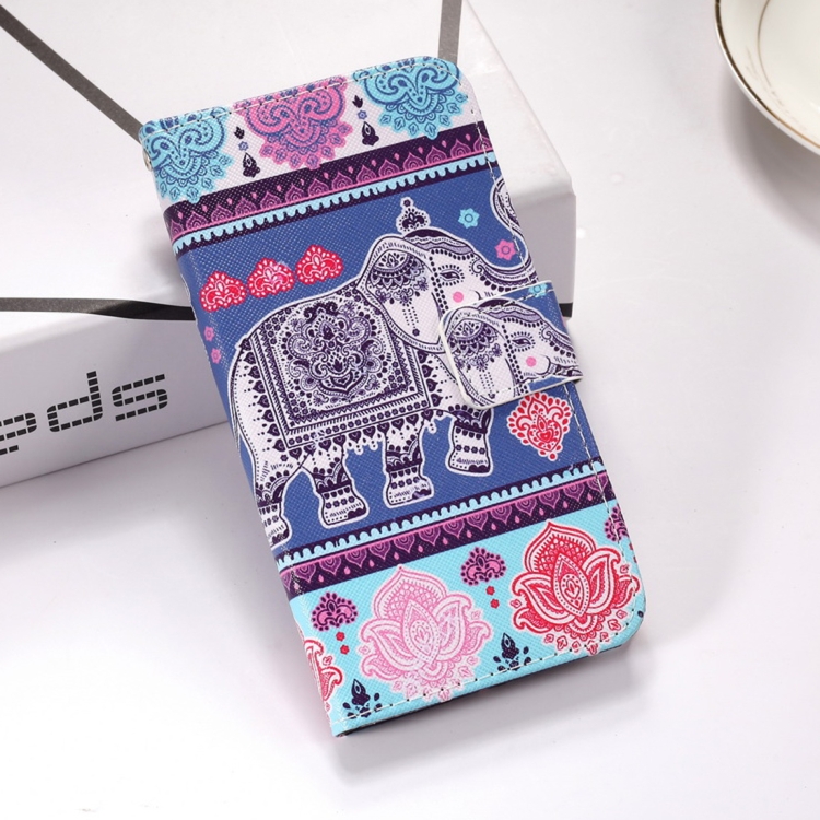 

Elephant Pattern Colored Drawing Horizontal Flip Leather Case for Galaxy A30, with Holder & Card Slots & Wallet & Lanyard