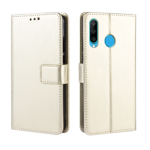 

Retro Crazy Horse Texture Horizontal Flip Leather Case for Galaxy M30, with Holder & Card Slots & Photo Frame(Gold)