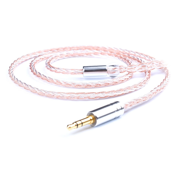 

3.5 Stereo + IE80 Direct Plug DIY 8 Core Mixing Color Silver-plated Headphone Wire, Length : 1.2m