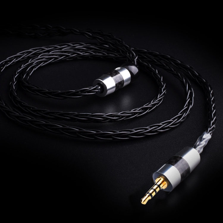

2.5 Balance + MMCX Direct Plug DIY Single Crystal Copper Silver-plated Earphone Upgrade Wire, Length : 1.2m(Black)