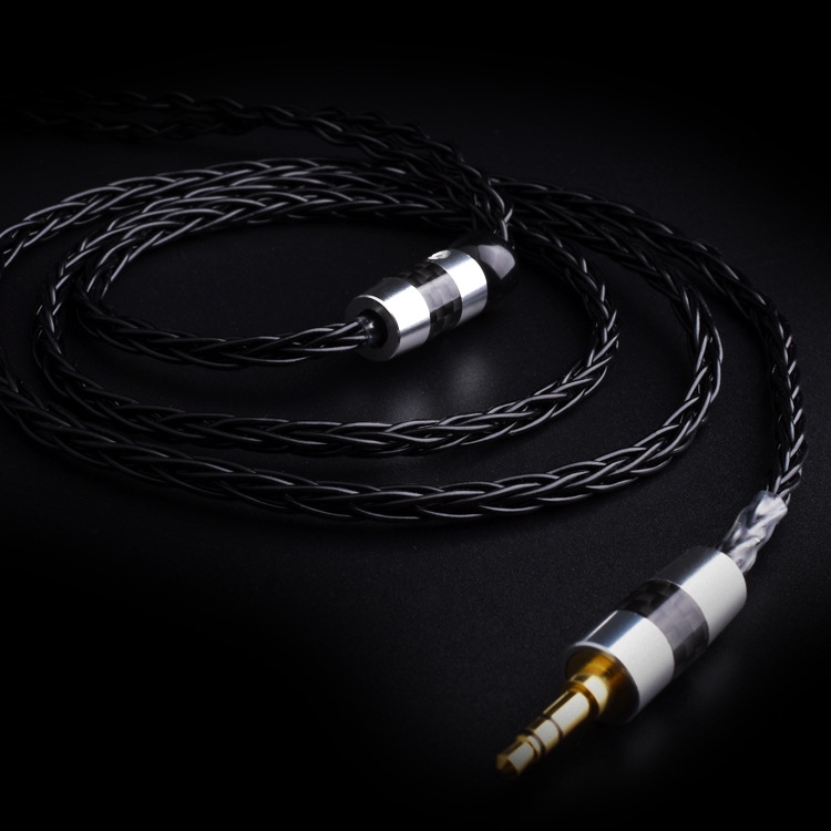 

3.5 Stereo + MMCX Direct Plug DIY Single Crystal Copper Silver-plated Earphone Upgrade Wire, Length : 1.2m (Black)