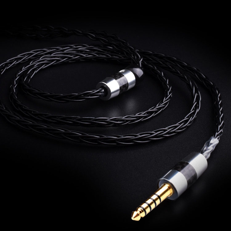 

4.4 Balance + MMCX Direct Plug DIY Single Crystal Copper Silver-plated Earphone Upgrade Wire, Length : 1.2m (Black)