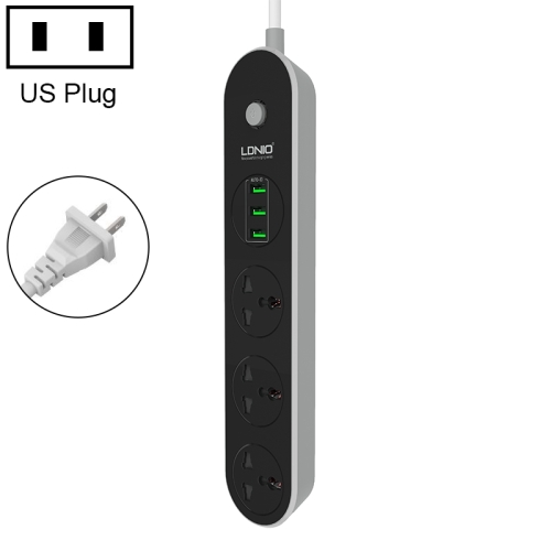 

LDNIO SC3301 3 x USB Ports Travel Home Office Socket, Cable Length: 1.6m, US Plug